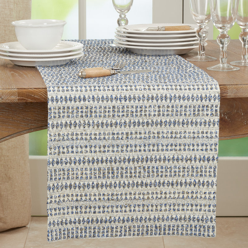 Saro Rectangular Geometric Table Runner & Reviews Wayfair